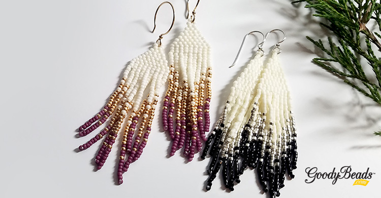 DIY Beaded Frilly Fringe Earrings with FREE Pattern Tutorial –