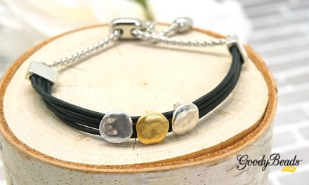 DIY Mixed Moons Leather Bracelet with Adjustable Sliding Clasp –